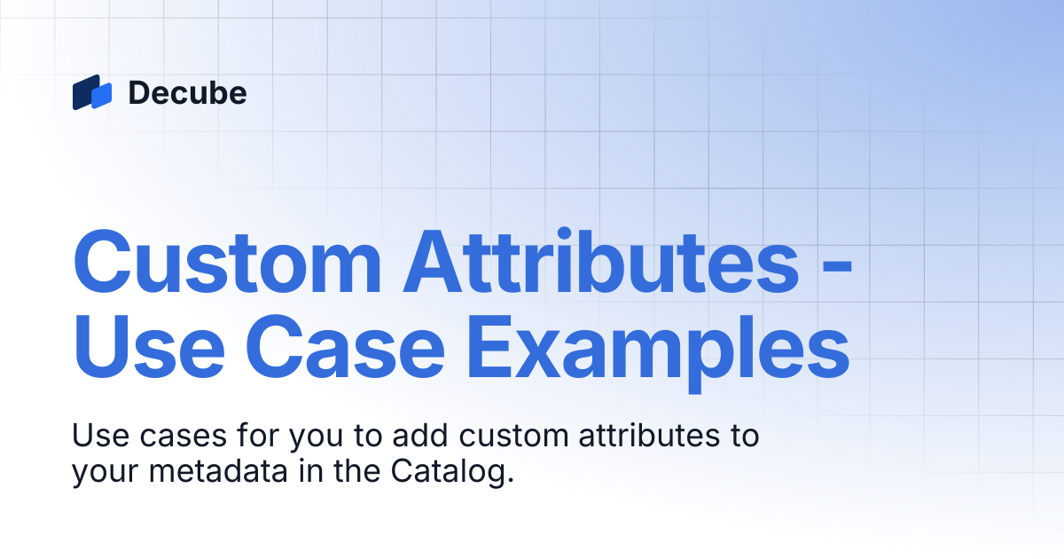 Custom Attributes - Use Case Examples | Decube