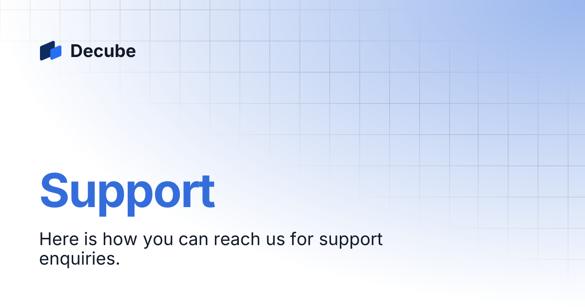 Support | Decube