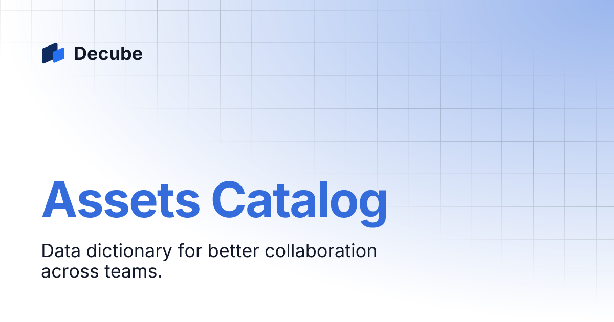 Assets catalog decube